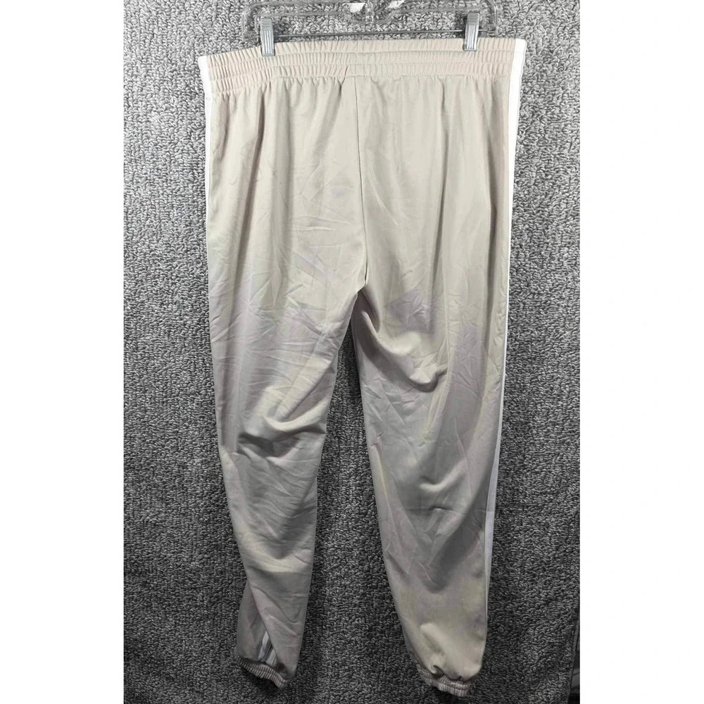 Adidas Track Pants‎ Beige Tan Three Stripe Joggers Mens size XL